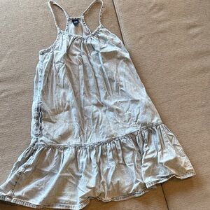 GAP Light Blue Denim Ruffle Hem Kids Dress